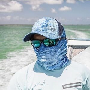 Buff Blue Patterned Neckwear Gaiter